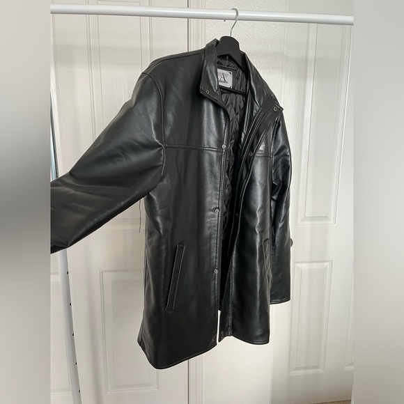 Black quilted original Italian faux leather jacket